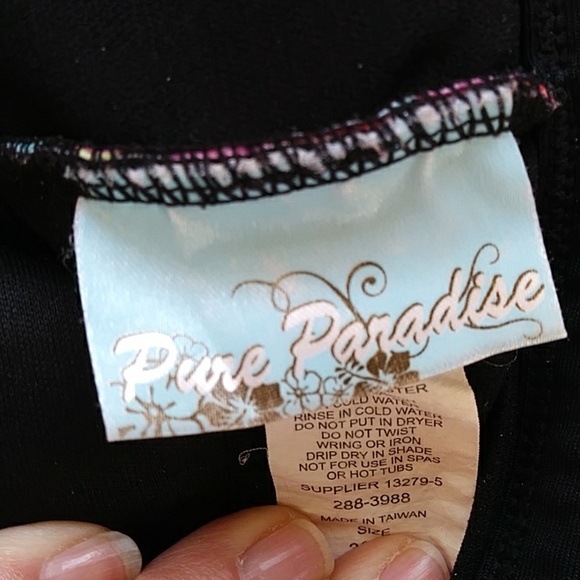 Pure Paradise Zig Zag Empire Waist Tankini Swim Top 36DD Multicolor - Picture 2 of 15